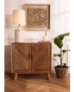 שידה עץ אורן ממוחזר בגוון טבעי 90 ס"מ דגם פישר